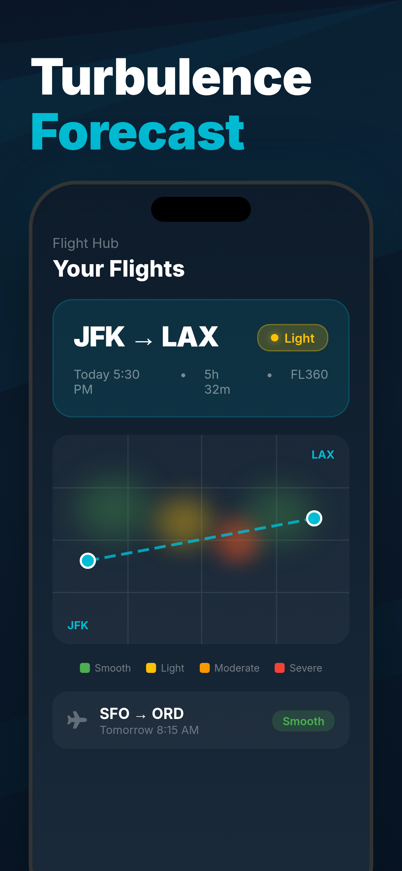 Turbulence Forecast app — DEN to JAC